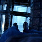 Looking down