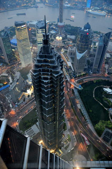 Looking down on Jin Mao Tower