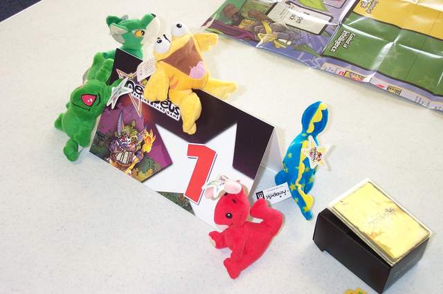 Placemat, and Mcd's plushies