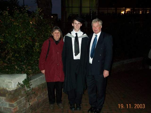 Kev, with Mum and Dad