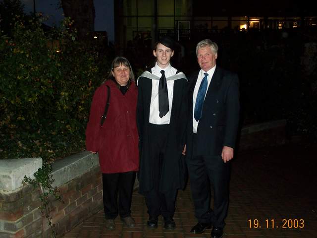Kev, with Mum and Dad