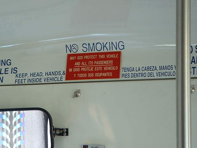 With the way they drive in Puerto Rico, all cars should have this sign posted in them.