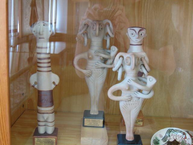 Statues of the female and male form of Aphrodite