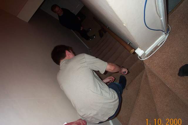 Rob, killing a spider... with a hammer