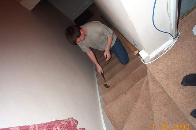 Rob, killing a spider... with a hammer