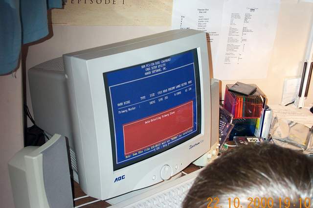 Ian's computer verifying the drive