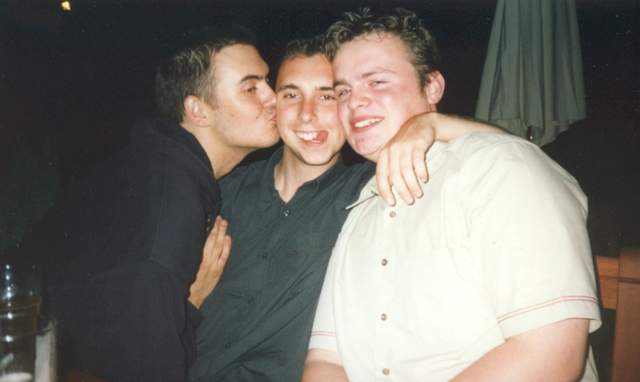 Mark kissing Simon