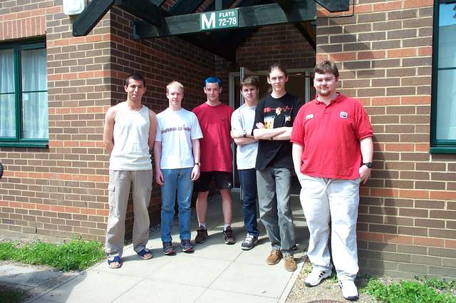 Telford Court, Alex, Chris, Oliver, Rob, Kev, and Ian