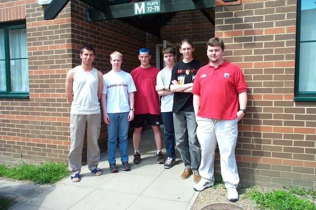 Telford Court, Alex, Chris, Oliver, Rob, Kev, and Ian