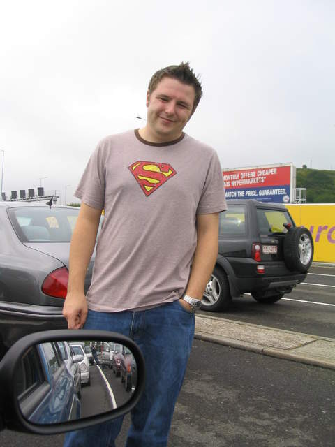 ... he couldn't sit in the car and wait for the train