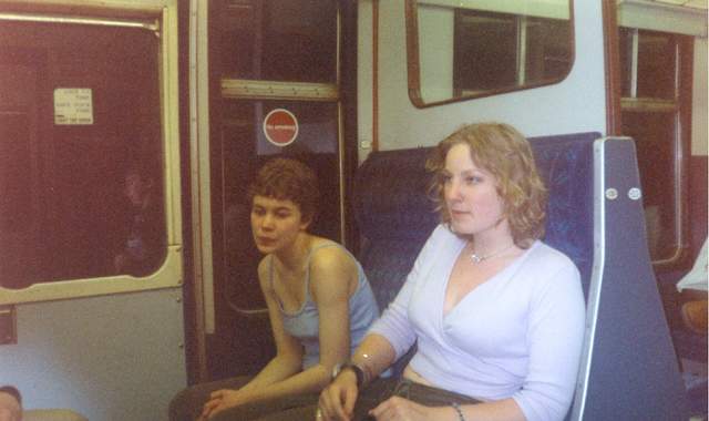 Michelle and Clem on the train