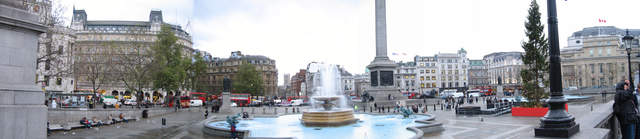 Trafalgar Square at Christmas Panorama