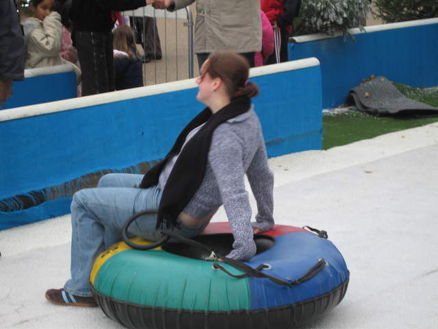 Ali leaving the ice slide