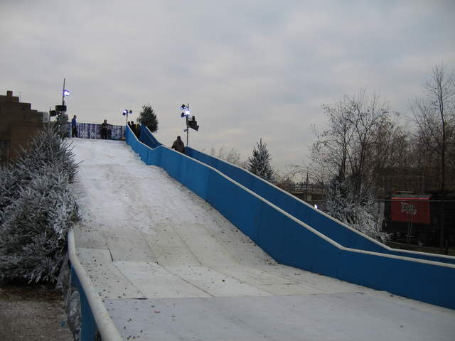 Kev climbing The Ice Slide