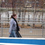 Ali queuing for the Ice Slide