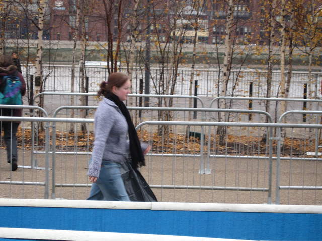 Ali queuing for the Ice Slide