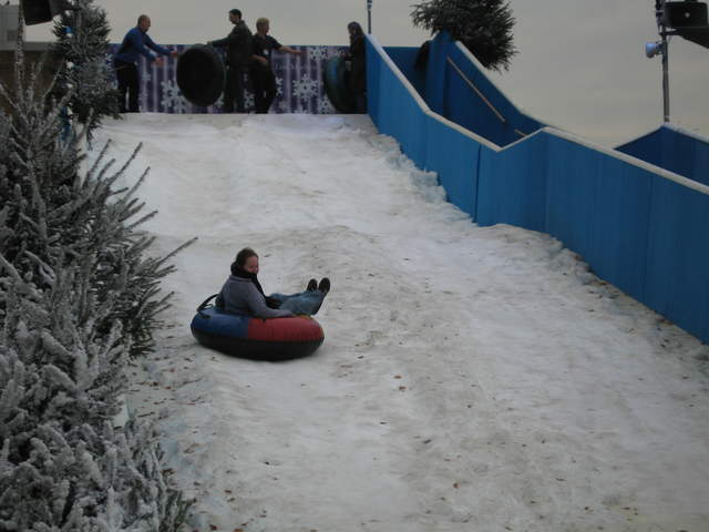 Ali on the Ice Slide