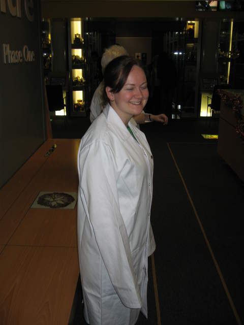 Ali's in her oversized lab coat. haha