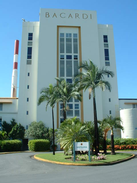 The main building to the Bacardi Distillery where they make the booze