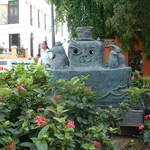 Photo taken of the Penguin Fountain across the street from San Juan Cathedral