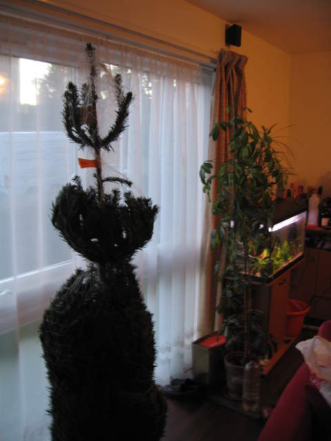 Wrapped christmas tree