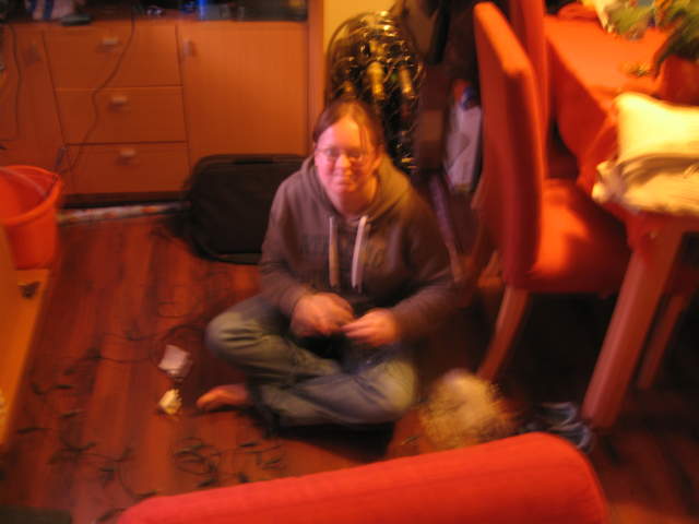 Ali untangling christmas tree lights