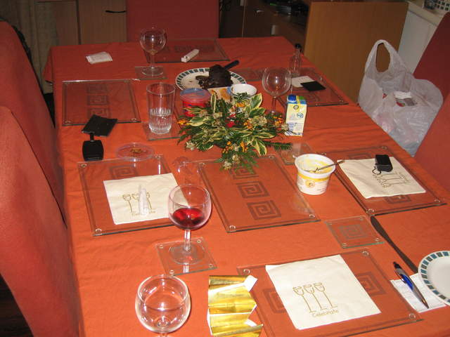 Christmas dinner table