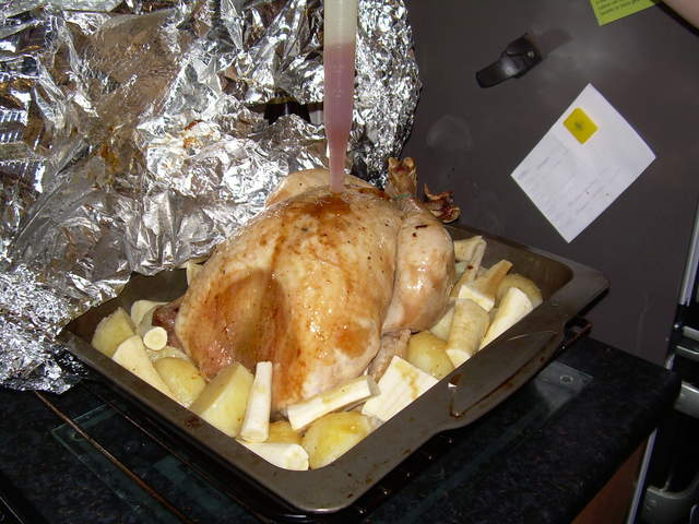 Basting the turkey