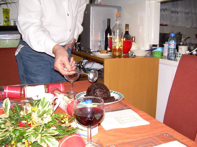 Christmas pudding and brandy