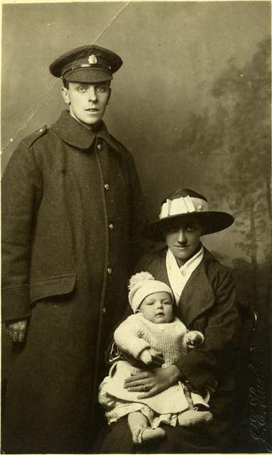 William Charles Miller, Daisy Miller, Eva Grace Miller (Baby, born January 1917).  circa 1917
