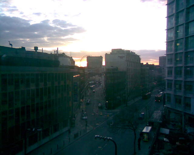 London sunset from the office window