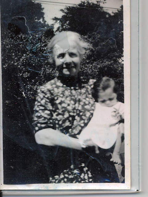 Josephine Blake holding Leslie Blake