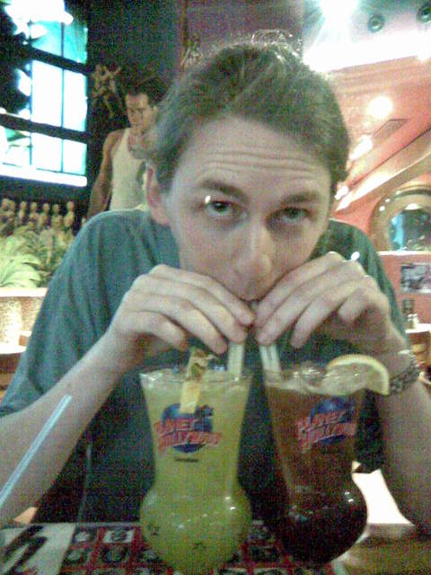 Kev with Planet Holllywood cocktails