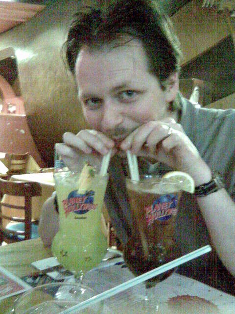 Nick with Planet Holllywood cocktails