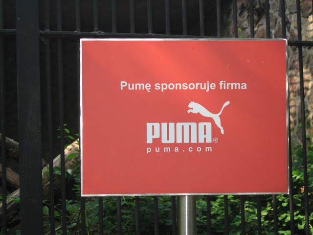 Puma, sponsoring Pumas at Warsaw Zoo