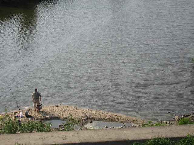 Fisherman on the Wisła river