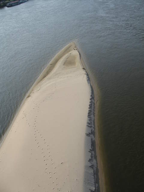 Beneath a bridge on the Wisła River