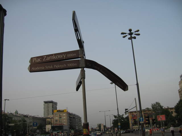 A melting / bent street signin Warsaw