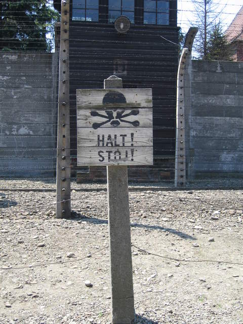 Electrified fence at Auschwitz