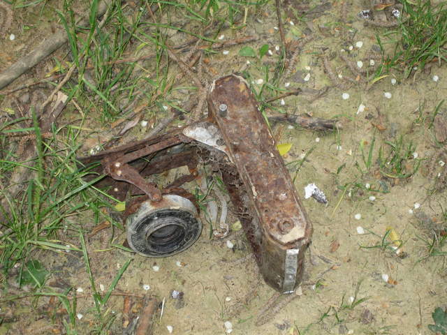 Broken discarded camera