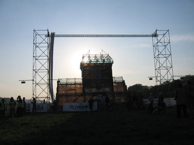 Replica of Brama Floriańska (Florianska Gate) made out of glass bottles