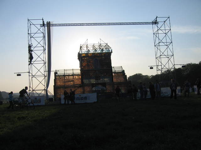 Replica of Brama Floriańska (Florianska Gate) made out of glass bottles