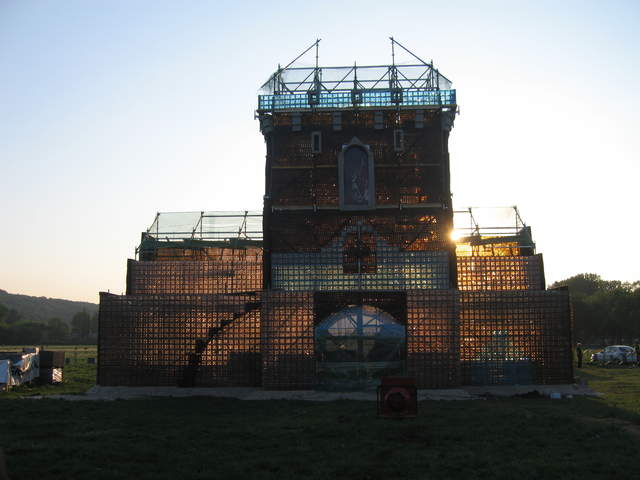 Replica of Brama Floriańska (Florianska Gate) made out of glass bottles