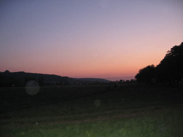 Błonie at sunset