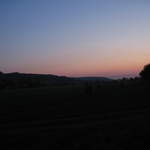Błonie at sunset