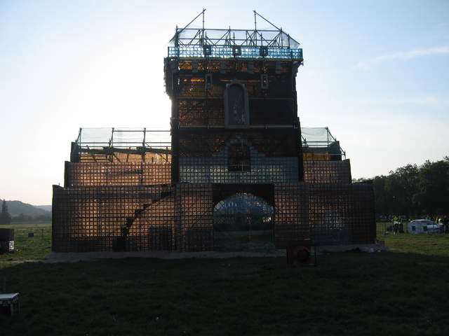 Replica of Brama Floriańska (Florianska Gate) made out of glass bottles