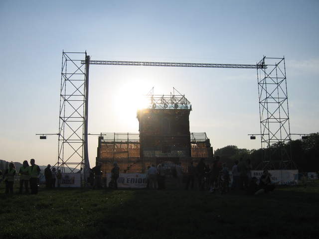 Replica of Brama Floriańska (Florianska Gate) made out of glass bottles
