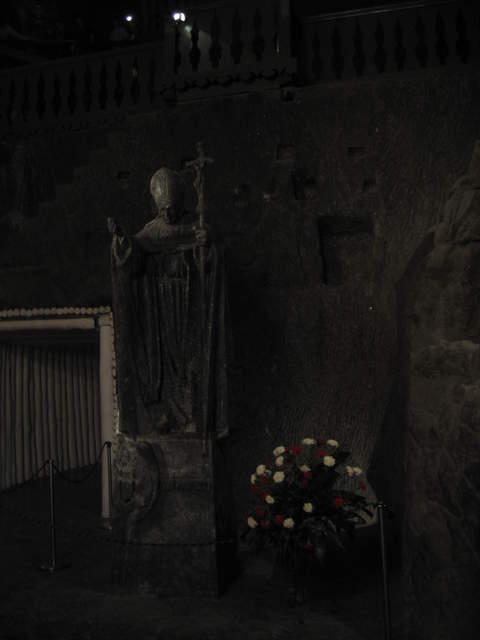 Pope John Paul II statue in Blessed Kinga's Chapel