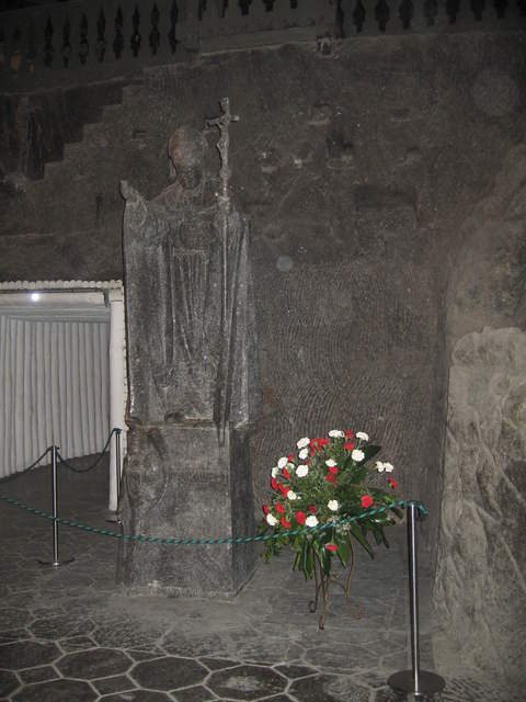 Pope John Paul II statue in Blessed Kinga's Chapel