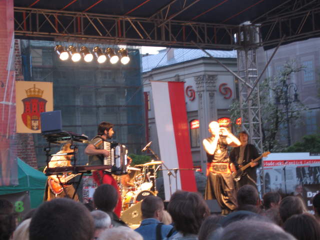 Rock band with an accordion